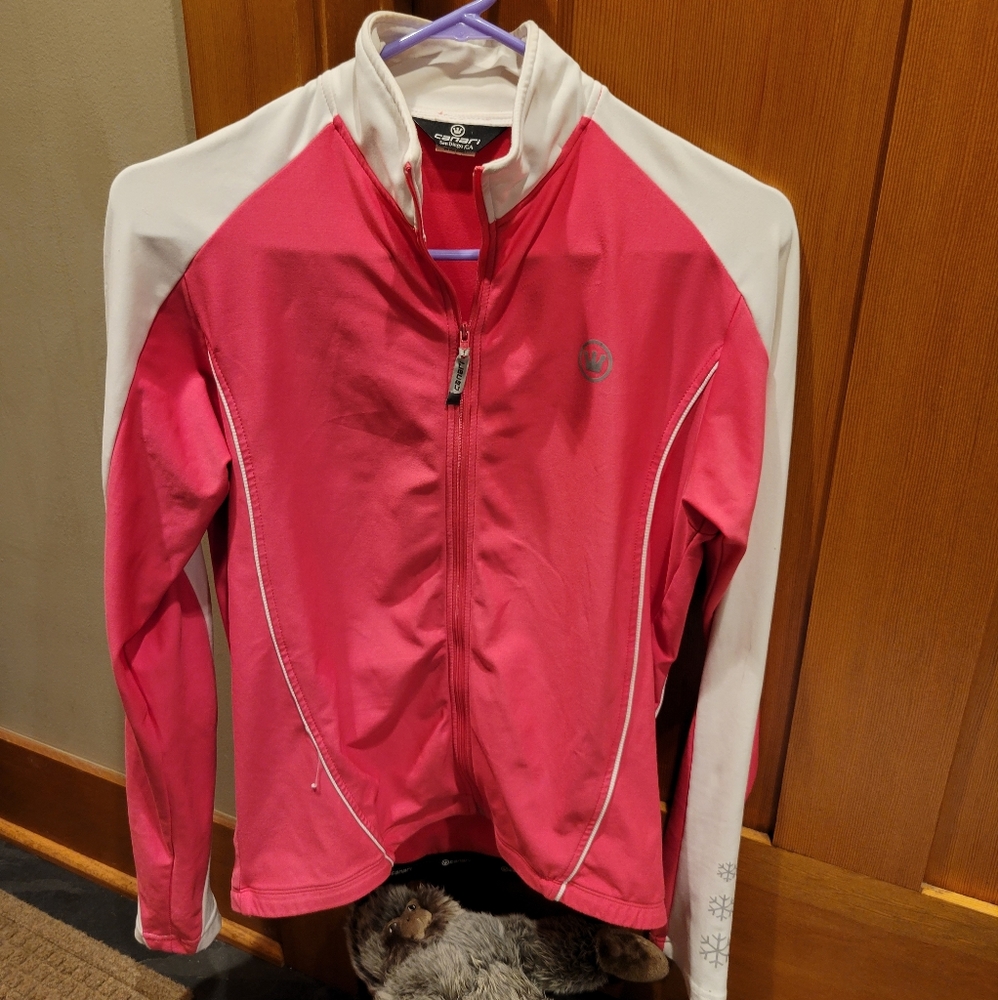 Canari Pink and White Workout Zip-Up🏋‍♀️